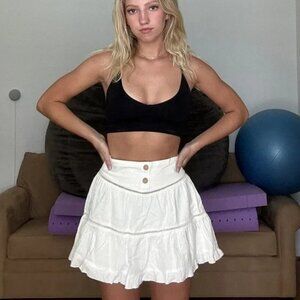 ZARA White high-waisted boho skirt SIZE L 5770/034/712